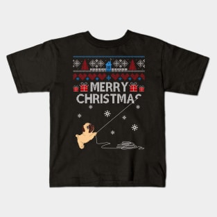 Merry Christmas Funny Naughty Pug Kids T-Shirt